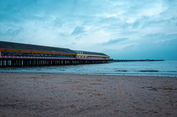 Empty Beach by Walton Pier at Dusk, Walton-on-the-Naze, Essex, England - 15 August 2020