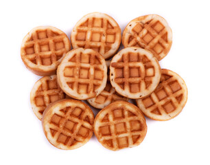 Group of small round waffles