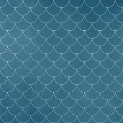 Silver Metallic Pattern on Vintage Teal Background, Digital Paper