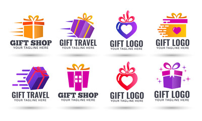 Gift shop vectors logo design bundle