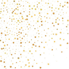 Gold stars random luxury sparkling confetti. Scatt