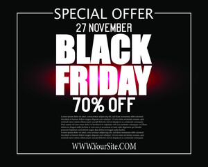 Black Friday sale inscription design template. Black Friday banner. Vector illustration