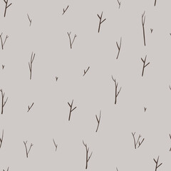Tree's branches in beige, brown colours, vector