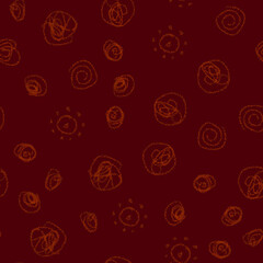 Hand Drawn red Snowflakes Christmas Seamless Patte