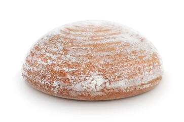 Fresh wheat bread isolated on white.