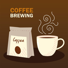 coffee brewing methods, hot coffee cup and pack product