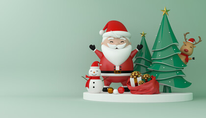 Merry Christmas and Happy new year. 3D rendering illuatration.