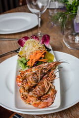 Grilled prawns