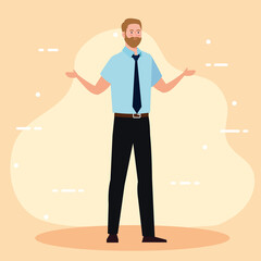 Businessman cartoon with necktie design, business and management theme Vector illustration