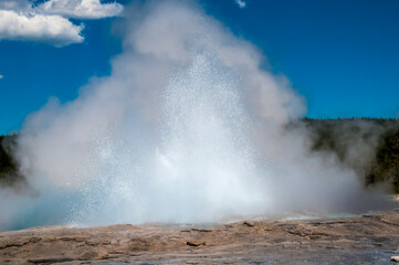 Yellowstone National Park, was the first national park in the world,known for its wildlife and its many geothermal features.  The Yellowstone Caldera is the largest supervolcano on the continent.