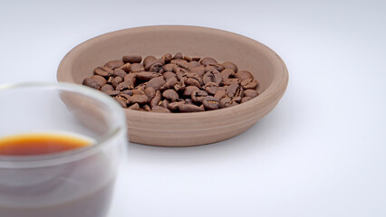 cup of coffee ando coffee beans 