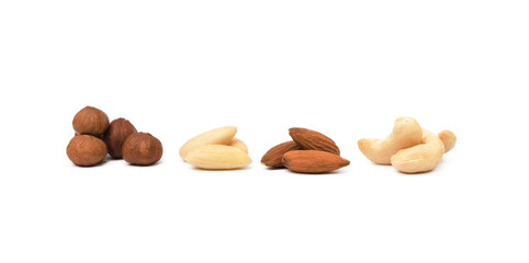 Mixed nuts isolated on white background