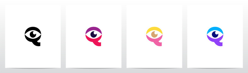 Eyes On Letter Logo Design Q