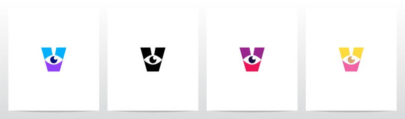 Eyes On Letter Logo Design V