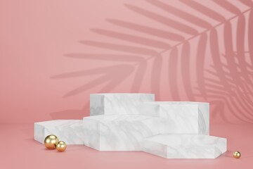 3d rendering empty template podium mockup for product placement