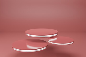 3d rendering empty template podium mockup for product placement