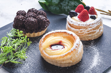 Multiple desserts on a plate