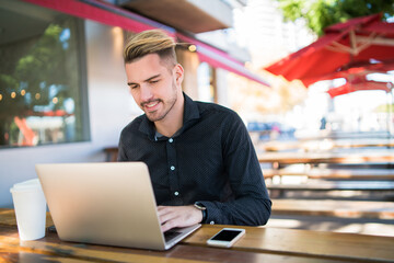 Businessman working on his laptop.