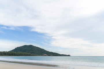Blue sky and sea with cloud bright at. Phuket Thailand.