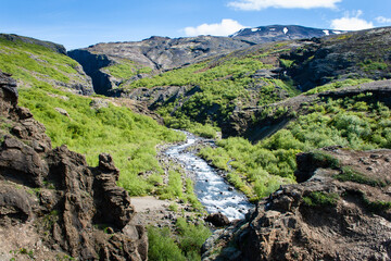Iceland river in the mountains
