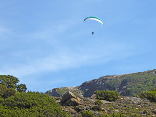 Paragliding above Salgado beach, Portugal	