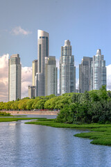 Vista del Barrio de Puerto Maderon desde la Reserva Ecológica Costanera Sur