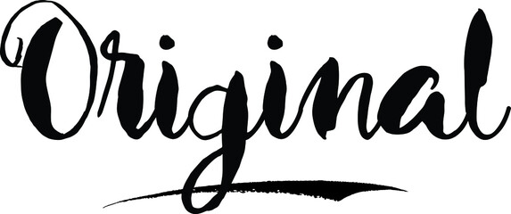 Obraz premium OriginalCursive Bold Text Calligraphy White Color Text On Black Background