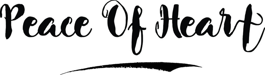  Peace Of HeartCursive Bold Text Calligraphy White Color Text On Black Background