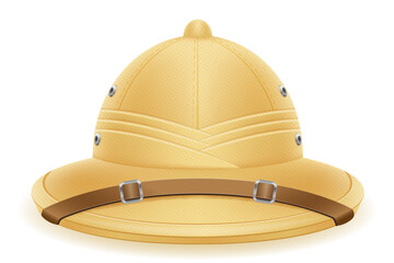 pith helmet hat for tourism hunting and expeditions vector illustration © kontur-vid
