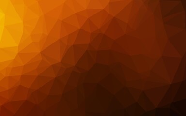 Dark Orange vector polygon abstract background.