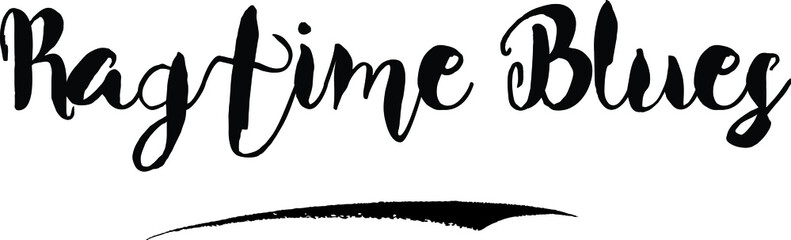  Ragtime BluesCursive Bold Text Calligraphy White Color Text On Black Background