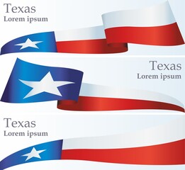 Flag of Texas, State of Texas. Bright, colorful vector illustration.