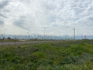 power lines in the field