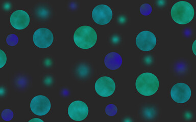 Abstract background with bubbles, ornaments, planets, concept for space, Christmas, holiday celebration