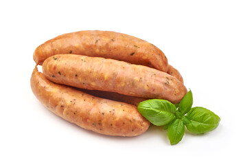Bavarian sausages, isolated on white background