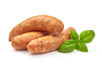 Bavarian sausages, isolated on white background