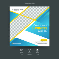 Digital Marketing Agency Social Media Post Template. Digital Marketing Agency Instagram Post. Digital marketing agency, Square Flyer Template, Editable web Banner Post Template, Marketing Expert 