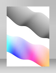 Wave of the many colored lines. Abstract wavy stripes on a white background isolated