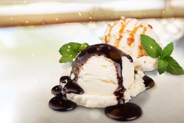 Vanilla and Chocolate Ice Cream Scoops