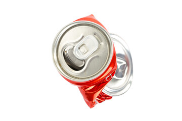 Compressed cans isolated on a white background