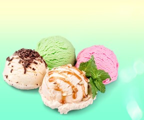 Vanilla and Chocolate Ice Cream Scoops
