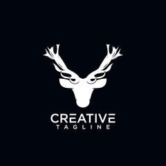 Creative Deer head Logo. design vector template.