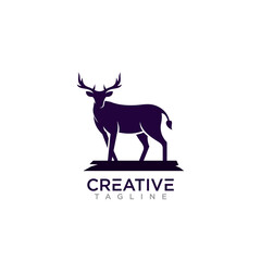 Creative Deer . Logo design vector template.