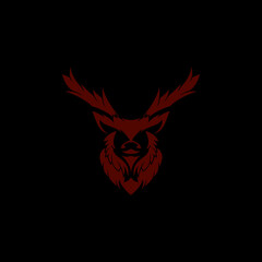 Creative Deer head Logo. design vector template.