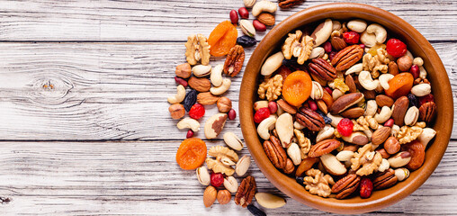 Healthy Snack of Nuts and Dried Fruit