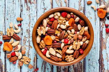 Healthy Snack of Nuts and Dried Fruit