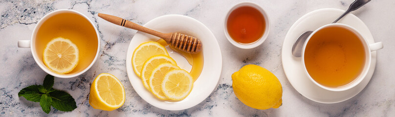 Green tea with lemon and honey, Immunity boosting and cold remedies.