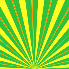 Green, yellow colorful abstract background with rays starburst, sunshine fractal wallpaper backdrop pattern seamless vector illustration graphic design 