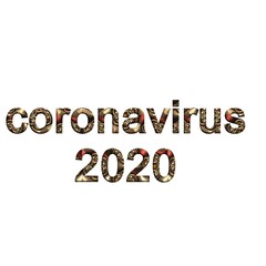 multicolor inscription coronavirus 2020 with 3d effect.
