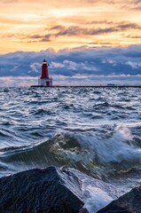 lighthouse at sunset